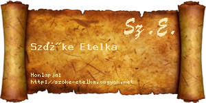 Szőke Etelka névjegykártya